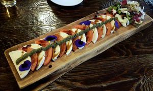 Caprese with vegan mozzarella at Vegetus 베제투스 in Seoul