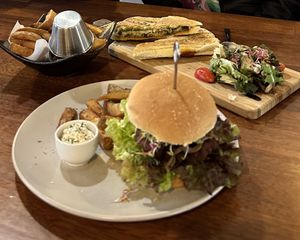French fries, panini and vegetus burger  at Vegetus 베제투스 in Seoul