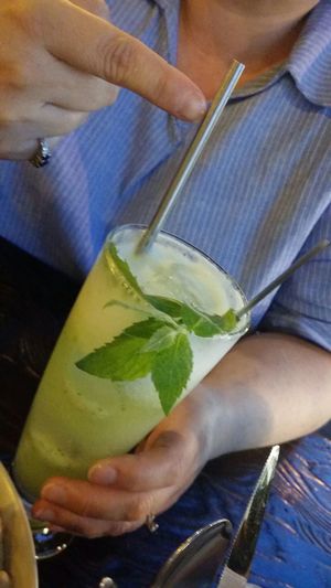 Cucumberade with metal straw! at Vegetus 베제투스 in Seoul