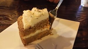 Amazing carrot cake (couldn't wait) at Vegetus 베제투스 in Seoul