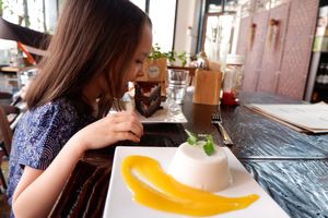 Panna Cotta And Chocolate Cake at Vegetus 베제투스 in Seoul