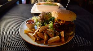 burgers and fries at Vegetus 베제투스 in Seoul