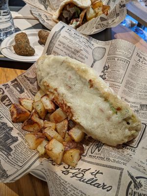 vegan hotdog with vegan cheese at Veggie's World in Andorra La Vella