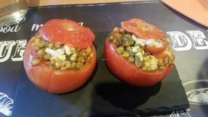 stuffed tomato dish  at Veggie's World in Andorra La Vella