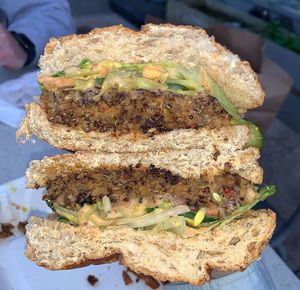 Veggie burger  at Local's Cafe in Port Jefferson