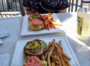 Veggie burgers at Local's Cafe in Port Jefferson