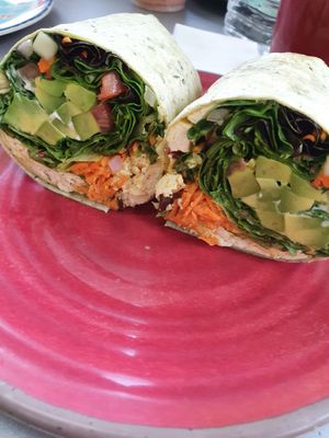 Curry tofu wrap  at Vegan and Juice in Miami