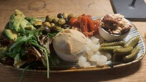 The Veg Mediterranean Platter. at Peter Tavy Inn in Peter Tavy