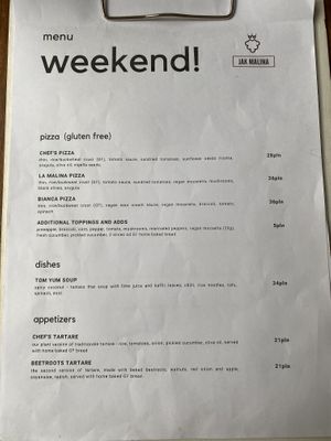 Karte at Jak Malina in Szczecin