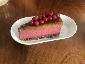 Raspberry and caramel cake   at Jak Malina in Szczecin
