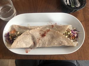 Jackfruit wrap made gluten free at Jak Malina in Szczecin