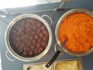 Desert: Gulab jamun and Suji Halwa at Foodland Authentic Indian Cuisine in Corona