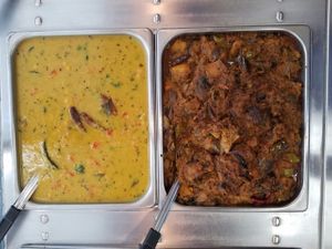 Tomato Dal and Eggplant,potato,bellpepper  at Foodland Authentic Indian Cuisine in Corona