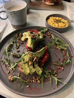 Avo on toast at Haven in Tunbridge Wells