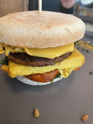 Vegan breakfast muffin  at Haven in Tunbridge Wells