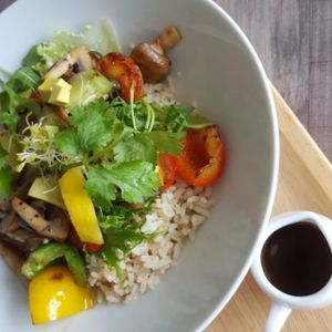 Rice and grilled veg at Yi Ke Shu - Tanjung Bungah in Penang