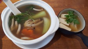 Veggie soup made from scratch, with silken tofu. A healthy and clean option :) at Yi Ke Shu - Tanjung Bungah in Penang