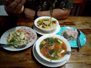 Plus beer and water, all for 240 baht! at Number One Vegetarian in Bangkok