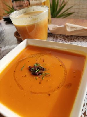Pumpkin soup #Veganuary at PurEssence in Alvor