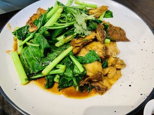 Peking duck and gailan  at Huong Viet in Footscray