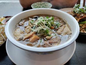 Pho with a variety of mock meats at Huong Viet in Footscray