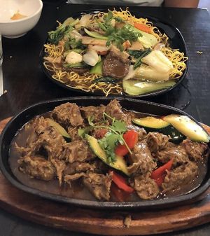 A vegan goat dish made using mushrooms and jackfruit   at Huong Viet in Footscray