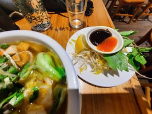 Beanshoots with pho at Huong Viet in Footscray