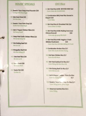Menu 2022-07 page 3 at Huong Viet in Footscray