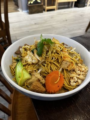 Combination yellow noodles  at Huong Viet in Footscray