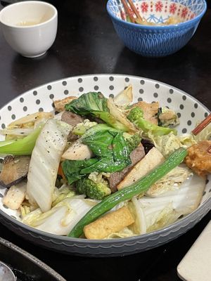 Claypot veggie and meat   at Huong Viet in Footscray