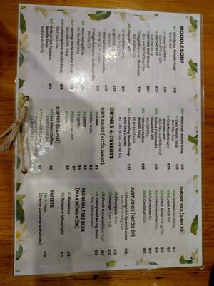 Menu as of 2026-01 at Huong Viet in Footscray