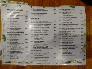 Menu as of 2026-01 at Huong Viet in Footscray
