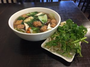 Hu Tieu Nam Vang (with chicken as the only mock meat as requested) at Huong Viet in Footscray