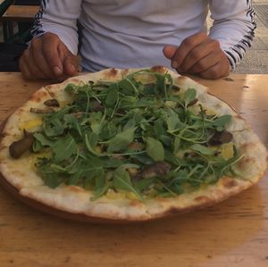 truffle pizza  at Crustys Pizzeria  in Mallorca