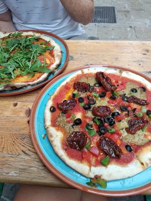 Vegan pizzas at Crustys Pizzeria  in Mallorca