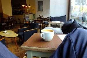 sit and enjoy in the window at Ocka in Leipzig