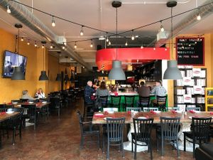 looking inside from the front door at Pistarro in Frederick