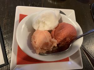 Vegan sorbetto at Pistarro in Frederick