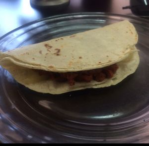 chorizo quesadilla  at Bliss Tienda Vegana in Mazatlan