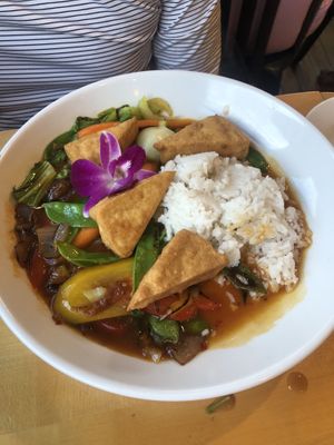 Coconut rice - pretty good  at Boat House Bistro in Boothbay Harbor