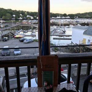 the view  at Boat House Bistro in Boothbay Harbor