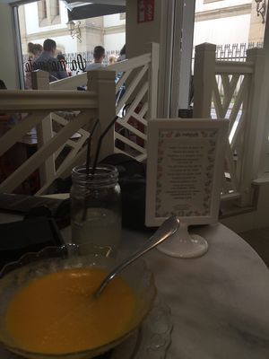 Pumpkin soup and home made limonade at La Marmota in A Coruna