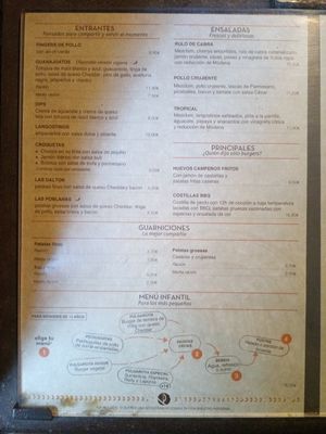 Menu 2 at La Pepita Burger Bar in A Coruna