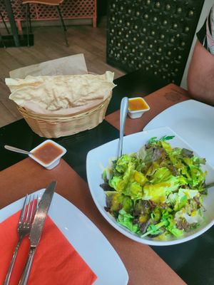 Mango dressing Salad at Namaste Indian Restaurant in Athens