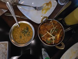 Dal Fry & Bombay Aloo at Namaste Indian Restaurant in Athens