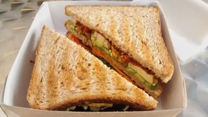 Vegan club sandwich at Joe's Corner in Toulouse