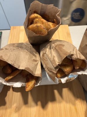 Potato Wedges are so damn good!!  at Chickpeas in Ottawa