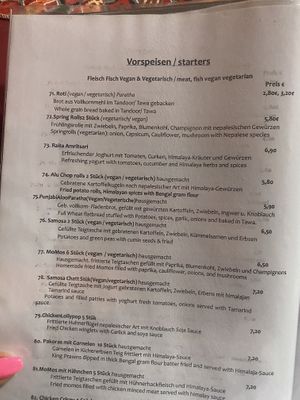Menu   at Himalaya Sherpa in Wiesbaden