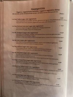 Menu   at Himalaya Sherpa in Wiesbaden