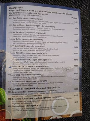 Menu 3 at Himalaya Sherpa in Wiesbaden